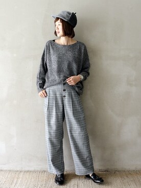 「LBC（エルビーシー）のアイテム（帽子）」を使った、sakuさん（レディース・164cm）の秋コーディネート