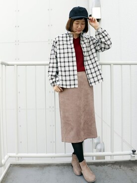 「LBC（エルビーシー）のアイテム（帽子）」を使った、sakuさん（レディース・164cm）の秋コーディネート