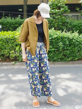 「LBC（エルビーシー）のアイテム（帽子）」を使った、sakuさん（レディース・164cm）の夏コーディネート