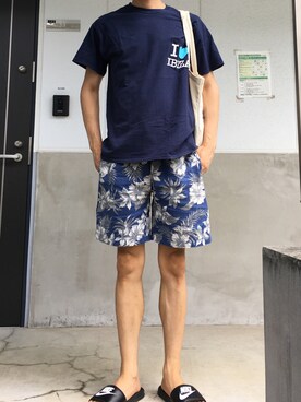 「SHIPS JET BLUE（シップスジェットブルー）のアイテム（サンダル）」を使った、westfaceさん（メンズ・176cm）の夏コーディネート