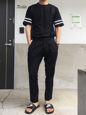 「SHIPS JET BLUE（シップスジェットブルー）のアイテム（サンダル）」を使った、westfaceさん（メンズ・176cm）の夏コーディネート