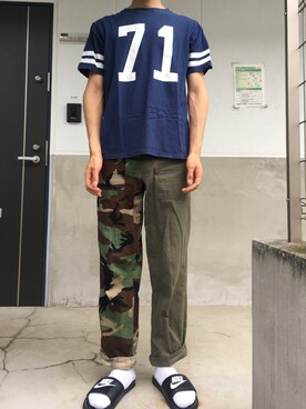 「SHIPS JET BLUE（シップスジェットブルー）のアイテム（サンダル）」を使った、westfaceさん（メンズ・176cm）の夏コーディネート