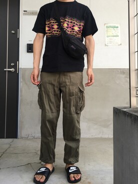 「SHIPS JET BLUE（シップスジェットブルー）のアイテム（サンダル）」を使った、westfaceさん（メンズ・176cm）の夏コーディネート