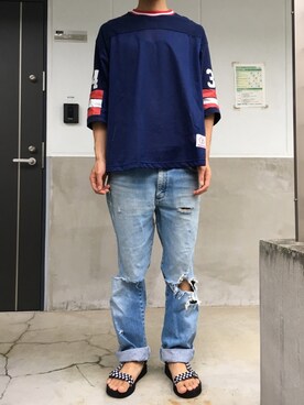 「SHIPS JET BLUE（シップスジェットブルー）のアイテム（Tシャツ/カットソー）」を使った、westfaceさん（メンズ・176cm）の秋コーディネート