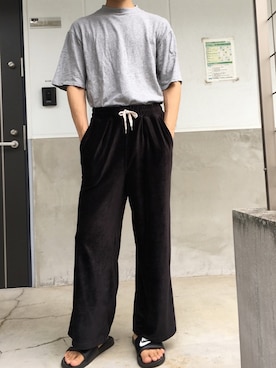 「SHIPS JET BLUE（シップスジェットブルー）のアイテム（サンダル）」を使った、westfaceさん（メンズ・176cm）の夏コーディネート