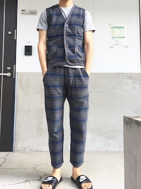「SHIPS JET BLUE（シップスジェットブルー）のアイテム（サンダル）」を使った、westfaceさん（メンズ・176cm）の秋コーディネート