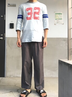 「SHIPS JET BLUE（シップスジェットブルー）のアイテム（サンダル）」を使った、westfaceさん（メンズ・176cm）の秋コーディネート
