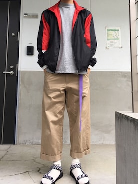 「CONVERSE（コンバース）のアイテム（ブルゾン）」を使った、westfaceさん（メンズ・176cm）の秋コーディネート