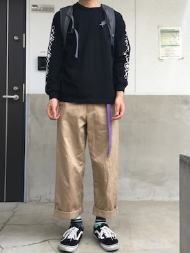 「417 EDIFICE（フォーワンセブンエディフィス）のアイテム（バッグ）」を使った、westfaceさん（メンズ・176cm）の夏コーディネート