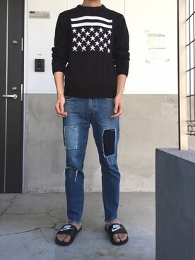 「SHIPS JET BLUE（シップスジェットブルー）のアイテム（サンダル）」を使った、westfaceさん（メンズ・176cm）の秋コーディネート