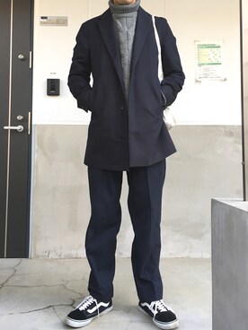 「EDIFICE（エディフィス）のアイテム（その他アウター）」を使った、westfaceさん（メンズ・176cm）の冬コーディネート
