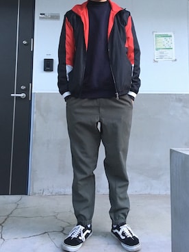 「CONVERSE（コンバース）のアイテム（ブルゾン）」を使った、westfaceさん（メンズ・176cm）の冬コーディネート