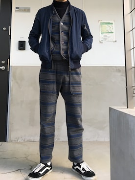 「WEGO（ウィゴー）のアイテム（ミリタリージャケット）」を使った、westfaceさん（メンズ・176cm）の冬コーディネート
