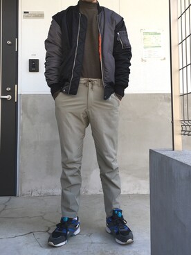 「417 by EDIFICE」｜「アイテム（MA-1）」を使った、westfaceさん（メンズ・176cm）の冬コーディネート