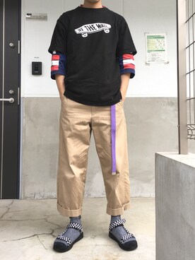 「SHIPS JET BLUE（シップスジェットブルー）のアイテム（Tシャツ/カットソー）」を使った、westfaceさん（メンズ・176cm）の冬コーディネート
