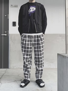 「NANO universe（ナノユニバース）のアイテム（サンダル）」を使った、westfaceさん（メンズ・176cm）の春コーディネート