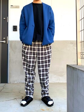 「NANO universe（ナノユニバース）のアイテム（サンダル）」を使った、westfaceさん（メンズ・176cm）の春コーディネート