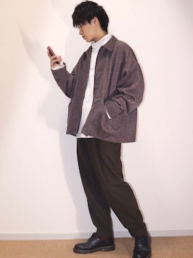 「アイテム（ブルゾン）」を使った、一ノ瀬さん（メンズ・171cm・10代）の冬コーディネート