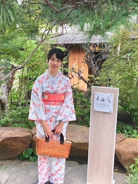 「きもの」｜「アイテム（その他アウター）」を使った、Lillian  Wuさん（レディース・164cm）の秋コーディネート