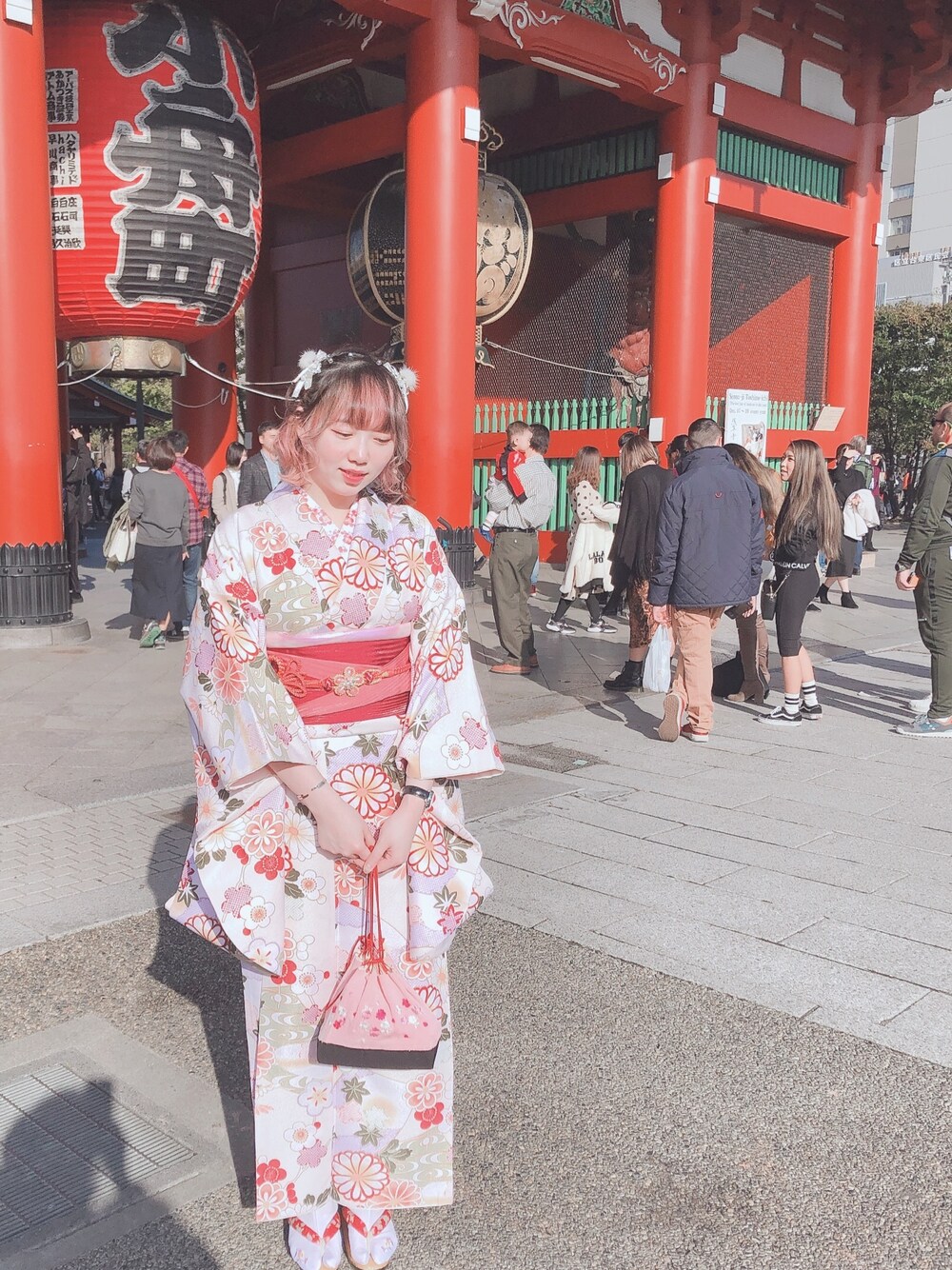「二尺袖着物、kimono、和服、日本、Japan」｜「asakusasawadayaのアイテム（浴衣、ピンク系）」を使った、cocoさん（レディース・163cm）の秋コーディネートの1枚目の写真