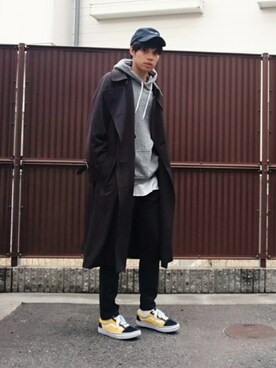 「JEANASIS（ジーナシス）のアイテム（トレンチコート）」を使った、taro...さん（メンズ・177cm）の冬コーディネート