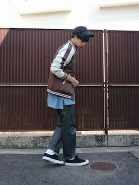 「ジャックパーセル」｜「アイテム（MA-1）」を使った、taro...さん（メンズ・177cm）の春コーディネート
