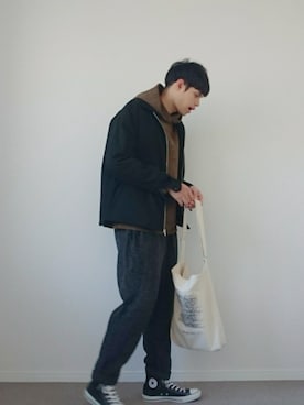 「ADPOSION（アドポーション）のアイテム（パンツ）」を使った、taro...さん（メンズ・177cm）の冬コーディネート