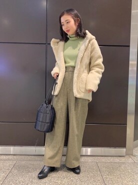 「一押しのアウタースタイル」｜「アイテム（ブルゾン）」を使った、松岡（matsuoka）さん（レディース・158cm）の秋コーディネート