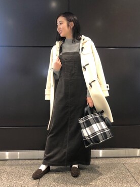 「一押しのアウタースタイル」｜「アイテム（ワンピース/ドレス）」を使った、松岡（matsuoka）さん（レディース・158cm）の秋コーディネート