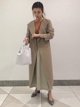 「green label relaxing（グリーンレーベルリラクシング）のアイテム（その他アウター）」を使った、松岡（matsuoka）さん（レディース・158cm）の冬コーディネート