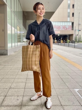 「ベーシック/トラッド」｜松岡（matsuoka）さん（レディース・158cm）の夏コーディネート