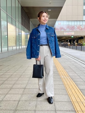 「Tシャツ/カットソー」｜「アイテム（デニムジャケット）」を使った、松岡（matsuoka）さん（レディース・158cm）の夏コーディネート