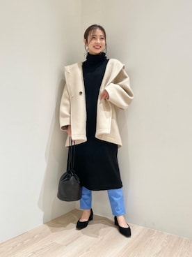 「green label relaxing（グリーンレーベルリラクシング）のアイテム（その他アウター）」を使った、松岡（matsuoka）さん（レディース・158cm）の秋コーディネート