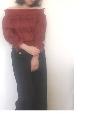 「アイテム（その他トップス、ブラウン系）」を使った、riysaさん（レディース・162cm）の秋コーディネート