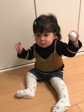 「おんなのこコーデ」｜「アイテム（その他トップス）」を使った、akarinさん（キッズ・70cm）の冬コーディネート
