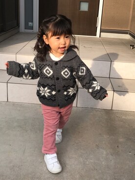 「no brand（ノーブランド）のアイテム（その他アウター）」を使った、akarinさん（キッズ・80cm）の冬コーディネート