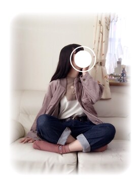 「Samansa Mos2（サマンサ モスモス）のレザーレースアップシューズ（その他シューズ）」を使った、みう。さん（レディース・154cm）の冬コーディネート