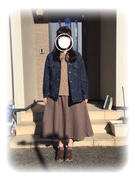 「同色コーデ」｜「アイテム（ジャケット/アウター）」を使った、みう。さん（レディース・154cm）の冬コーディネート