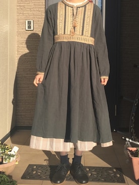 「Samansa Mos2（サマンサ モスモス）のレザーレースアップシューズ（その他シューズ）」を使った、みう。さん（レディース・154cm）の冬コーディネート