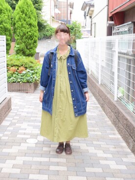 「Samansa Mos2（サマンサ モスモス）のレザーレースアップシューズ（その他シューズ）」を使った、みう。さん（レディース・154cm）の夏コーディネート