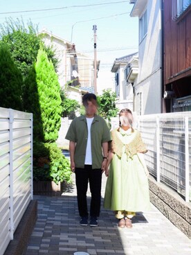 「Samansa Mos2（サマンサ モスモス）のレザーレースアップシューズ（その他シューズ）」を使った、みう。さん（レディース・154cm）の夏コーディネート