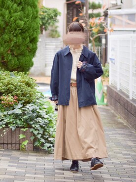 「Samansa Mos2（サマンサ モスモス）のレザーレースアップシューズ（その他シューズ）」を使った、みう。さん（レディース・154cm）の秋コーディネート