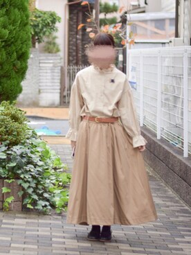 「Samansa Mos2（サマンサ モスモス）のレザーレースアップシューズ（その他シューズ）」を使った、みう。さん（レディース・154cm）の秋コーディネート