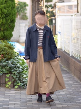 「Samansa Mos2（サマンサ モスモス）のレザーレースアップシューズ（その他シューズ）」を使った、みう。さん（レディース・154cm）の秋コーディネート