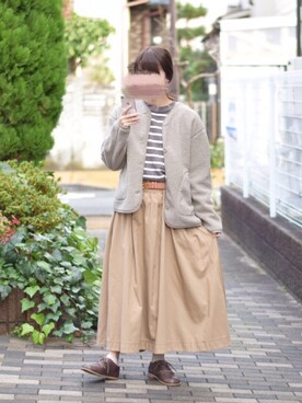 「Samansa Mos2（サマンサ モスモス）のレザーレースアップシューズ（その他シューズ）」を使った、みう。さん（レディース・154cm）の冬コーディネート