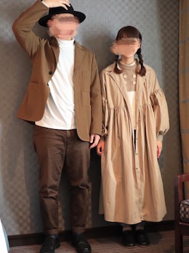 「Samansa Mos2（サマンサ モスモス）のレザーレースアップシューズ（その他シューズ）」を使った、みう。さん（レディース・154cm）の冬コーディネート