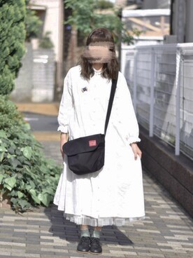 「Samansa Mos2（サマンサ モスモス）のレザーレースアップシューズ（その他シューズ）」を使った、みう。さん（レディース・154cm）の春コーディネート