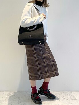 「ANEVER（アンエバー）のアイテム」を使った、コヤマさん（レディース・158cm）の秋コーディネート