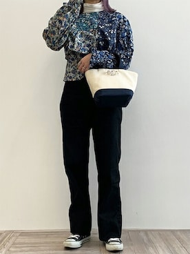 「ANEVER（アンエバー）のアイテム」を使った、コヤマさん（レディース・158cm）の秋コーディネート