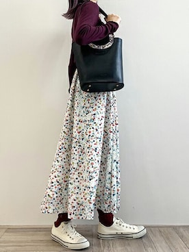 「ANEVER（アンエバー）のアイテム」を使った、コヤマさん（レディース・158cm）の秋コーディネート